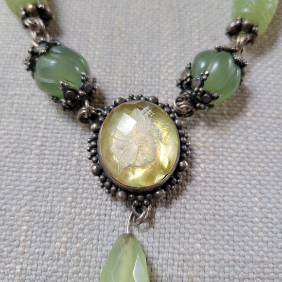 Rare STEPHEN DWECK 2002 Jade/Cat's Eye/Calcite/Pearls/Crystal Quartz/Sterling - Picture 4 of 15